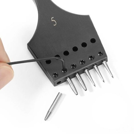 Sharp Hode Utskiftbart Pricking Strykejern Avtakbart Rundt Hull Punch Skinn Håndverk Meisel Gjør det selv Skinn Verktøy