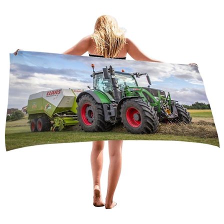 Traktormønster Strandhåndkle Mikrofiber Sand Rasktørkende For Voksne Og Barn Reise Basseng Piknik Badehåndkle