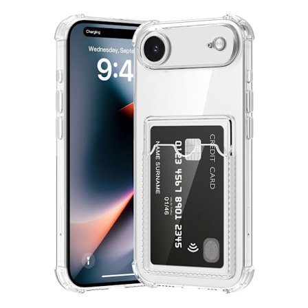 Shockproof Case with Card Holder iPhone Air Transparent