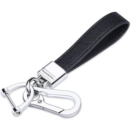 Ægte læder nøglering til bil, universel kraftig metal nøglering