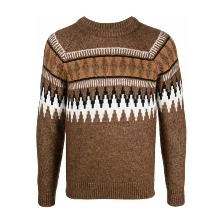 Altea, Round-neck Knitwear Bruin, Heren, Maat:M
