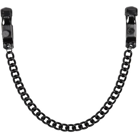 Kropsklemmer i rustfrit stål med kropskædehalskæde til kvinder Justerbar vægtet tryk Kropsringe Ikke-piercing Faux kropssmykker Sort