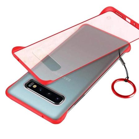 Frameless Case Samsung Galaxy S10 Skal Med Ringhållare - Röd Röd