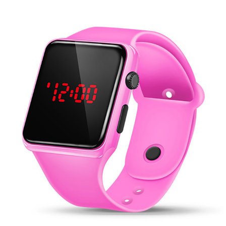 Digitalt Børneur til Piger og Drenge LED Vandtæt Lyseblå One Size Pink