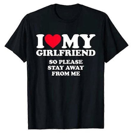Love My Boyfriend -painettu T-paita I Love My Girlfriend -T-paita Tyyli 4 M