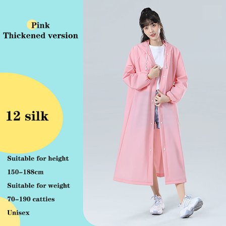 Aikuisten hupullinen sadetakki ulkokäyttöön, vedenpitävä matkasadetakki