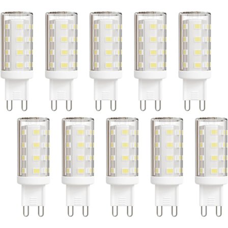 G9 LED-pære 3W Nøytral Hvit 4000K, G9 LED-pære 360o Strålevinkel Uten Mørke Hjørner, Flimmerfri, Ikke Dimbar (10-pakning)