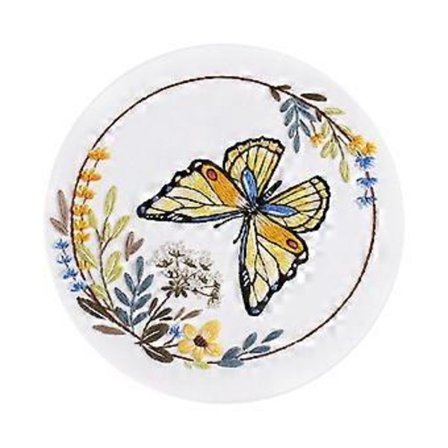 Broderisats med fjärilsblommor Broderiset med tråd och nål Broderi Startkit Korsstygnset