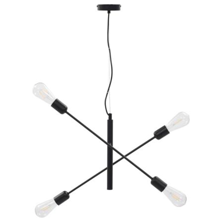 Vidaxl Taklampa Med Glödlampor 2 W Svart E27 Svart