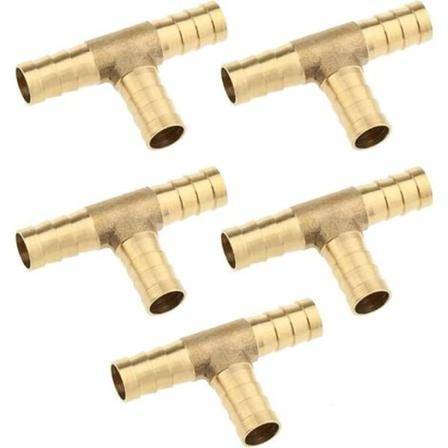 5 stk. Kobling med pigg Fitting T Type Slange Drivstoff Vann Joiner Rørkoblinger Kopling - 10mm