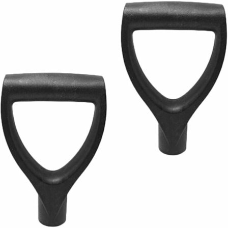 2 stk. D-formet plastsneskovl håndtag, udskiftningsskovle, håndtag, sneskovl gafler, sneskovl, skovl, rive, graveværktøj