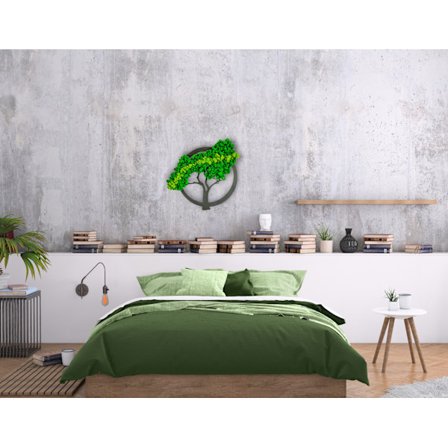 Mossbild mossa naturlig väggdekoration vardagsrum badrum väggmålning 40 x 50 cm livets träd