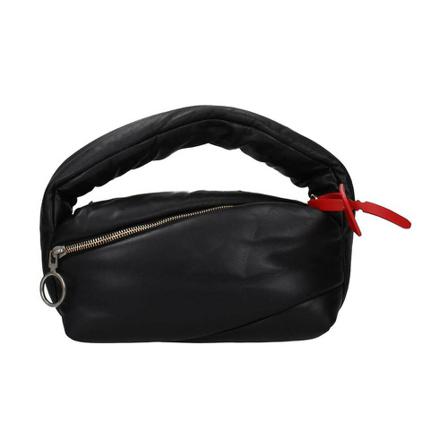 Off White, Pump Pouch Handbag Zwart, Dames, Maat:ONE Size,leer,print
