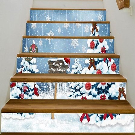 3D Trappe Klistermærker - 100 cm x 18 cm - 13 - Selvklæbende PVC Trappetrins Klistermærker Aftagelige Trappe Klistermærker Festival Tapet Hjemmefest 