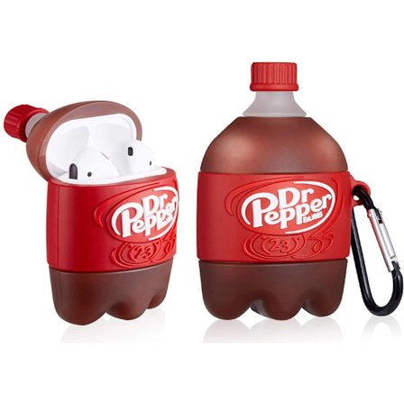 Airpod 1&2-fodral, Söt Cartoon 3D Mjuk Silikon Air Pods Roligt Omslag, Kul Snygg Nyckelringsdesign Omslag, Dryck Mode Snygg Flickor Barn Tonåringar 