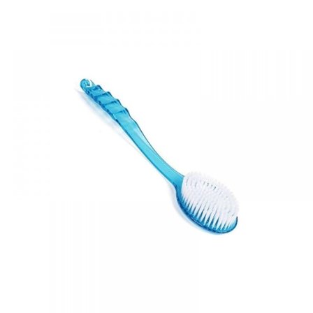 Röd borste med långt handtag för massage, gnuggning av ryggen, duschbadhjälp