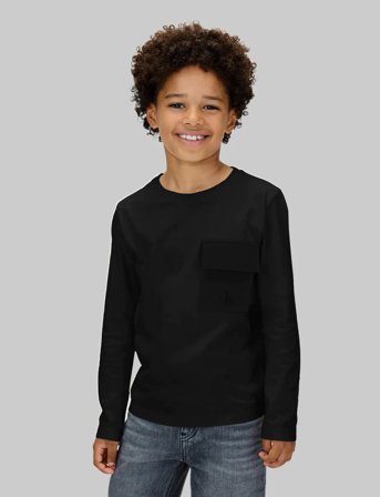 Calvin Klein Pocket Ls T-Shirt - Black - 152