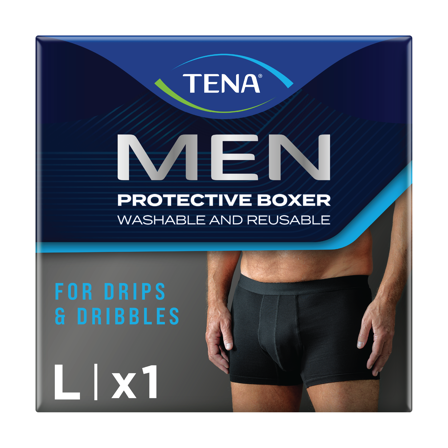 Tena MEN Protective Boxer, Large, sort, 1 stk.