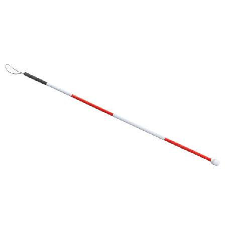 Taitettava sokeainkeppi, liukumaton kahva, punavalkoinen alumiini, kevyt, taitettava kävelykeppi näkövammaisille