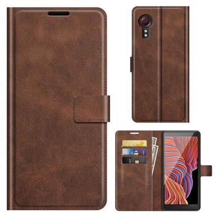 Lompakko Nahkakotelo For Samsung Galaxy Xcover 5 - Ruskea Brown
