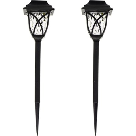 (Varm belysning) Solcellelamper for gangvei (2-pakning) - Utendørs LED-lamper
