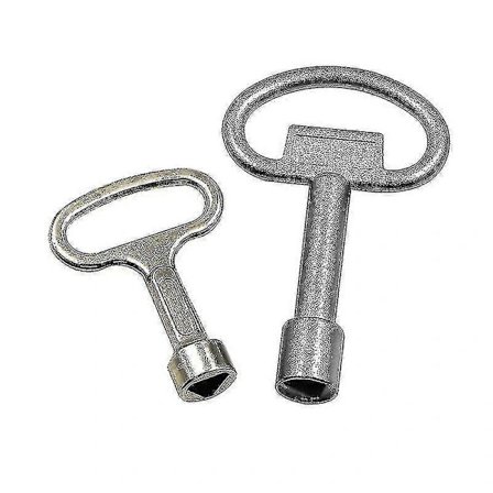 6 stk. Metalliske Trekantede Nøgler, Trekantnøgle, Målernøgle, Gasklokkenøgle, Til Gas Vand Elektrisk Måler Skab Vandventil Nøg...