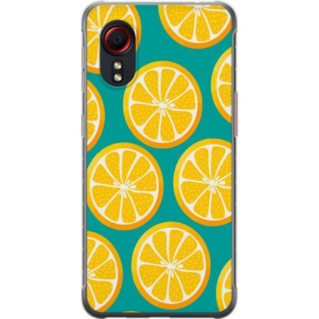 Kompatibelt Mobildeksel til Samsung Galaxy Xcover 5 Grafiskt mønster med gule sitronskiver på turkis bakgrunn i moderne design