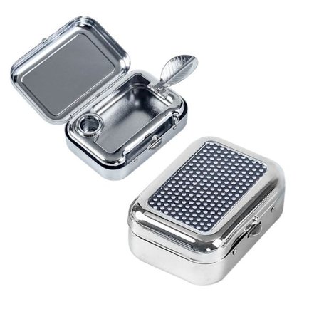 Mini Bærbart Askebæger - Lommeformat, Aluminiumlegering, Fjederlåg, Indbygget Slukker Black