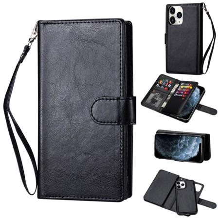 Iphone 12 Mini - 9-korts 2in1 Magnet/fodral - Svart Black Svart