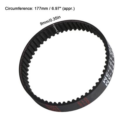 9 mm tandad hyveldrivrem gummi för Black Decker KW715 KW713 BD713 177