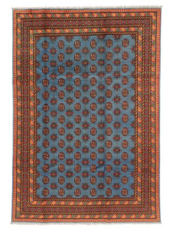 Orientalisk Afghan Fine Matta 197X285 Mörkröd/Svart Ull, Afghanistan
