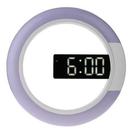 LED-spegel ihålig väggklocka 7 färger växlande elektronisk digital display väggklocka