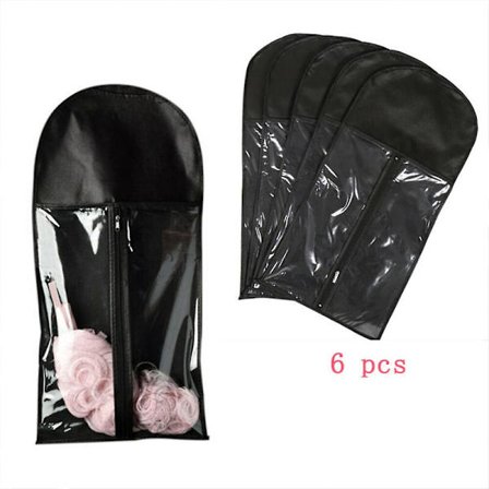 6 Stykker Paryk Opbevaringspose Støvtæt Hårholder Opbevaringspose (Gratis 2 Clips)