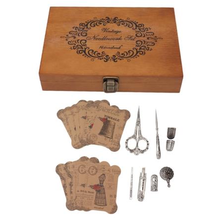 Europeisk stil vintage broderi set i rostfritt stål Europeisk antik vintage sömnadssats för sömnad Hantverk Konstarbete Handarbete Vintage Silver