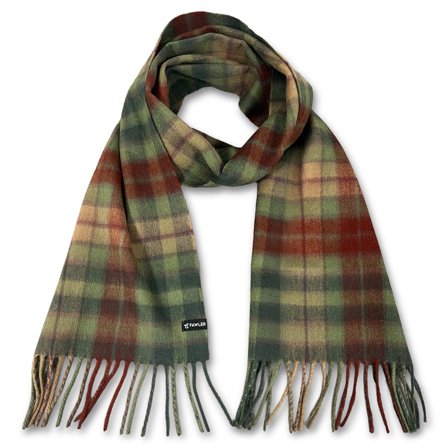 Highlands | Grüner und roter Wollschal mit Karomuster – inspiriert von der Jagd für Männer - Winterschals