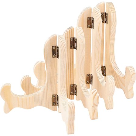 4 stk 2 størrelser staffeli i tre, 5,5''/4,7''(14cm/12mm) små tallerkenstativer Crday-gave