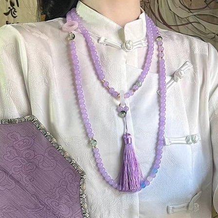 Retro Etnisk Halsband Pärlstav Tofs Choker Natursten