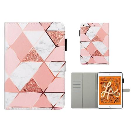 Mønstertryk læderpungetui iPad mini (2019) 7,9 tommer - Geometrisk Mønster Pink