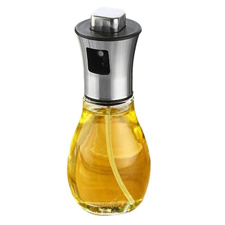 200 ml glassoljesprayflaske, spray i rustfritt stål, 16,5 x 7 cm