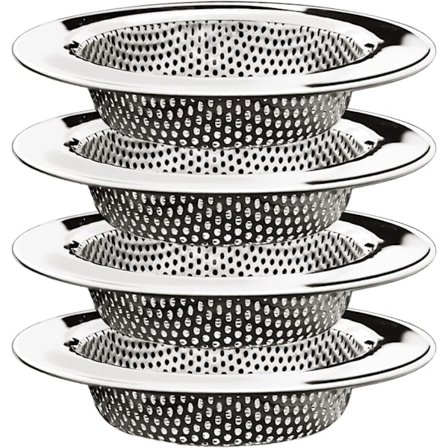 Vaskavløpssil, 4-pakning - Ytre diameter 11,2 cm