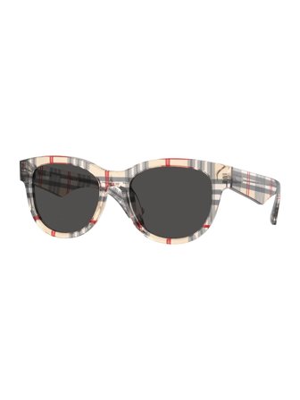 Burberry Women's sunglasses with a frame made of acetat in vintage check and plastic lenses in dark grey