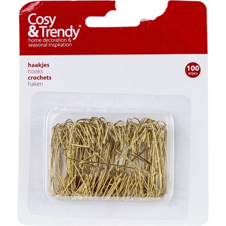 ING Cosy & Trendy Julekuglekroge - 100x - Guld - 4 cm - Julekugleophængskroge