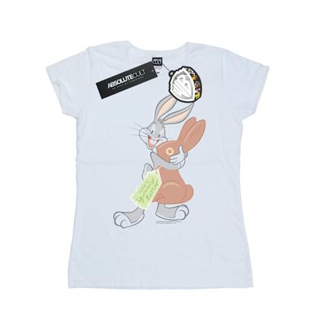 Looney Tunes Dam/Damer Bugs Bunny Yummy Easter Bomull T-shirt White M