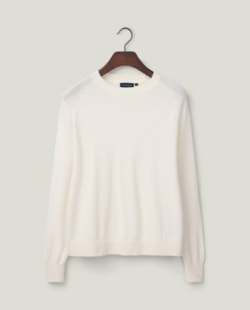 Lexington Sweater i bomuld og cashmere, hvid