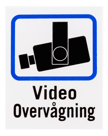 Deltaco Danish TV / Video surveillance sign in plastic, 8x10cm, 2-pack