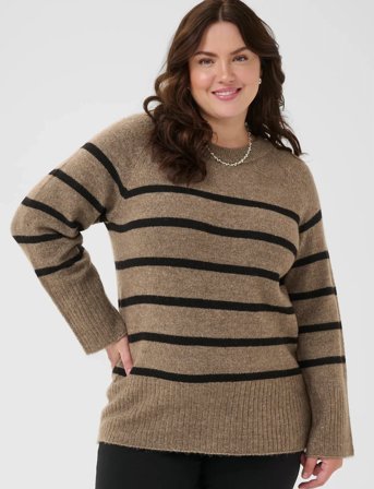 Kaffe Curve Kcerina Knit Pullover - Brown - M
