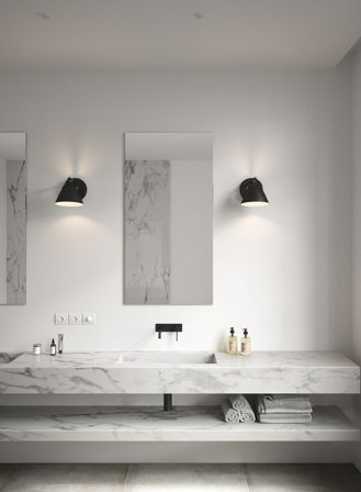 Strap vegglampe Ø15 - sort