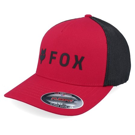Fox - Punainen flexfit Lippis - Absolute Hat Flame Red/Black Mesh Flexfit @ Hatstore