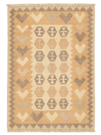 Tessuto A Mano Chiaro Nomad Kilim Tappeto 105X148 Di Lana Arancione/Beige Piccolo