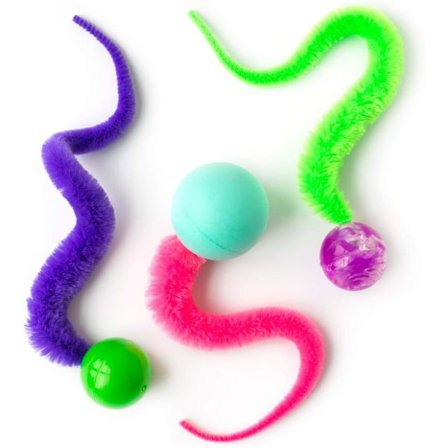 Pakke med 3 - Indendørs Kat Legetøjsbolde - Kæledyr Kat Legetøj Hoppebolde Egern Drillepind Kattepind Kat Plys Interaktivt Legetøj (Tilfældig farve)